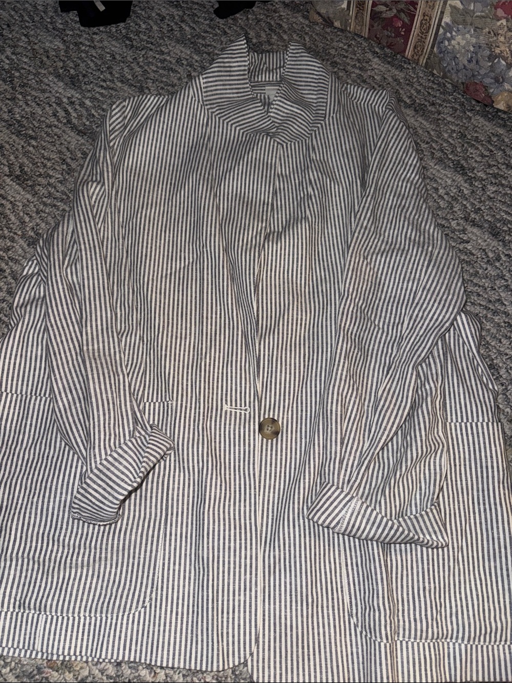 a new day Women's Striped Button-Down Shirt Jacket - White & Black